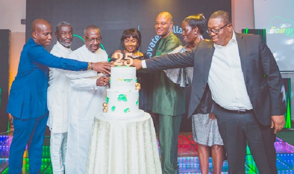 Gifty Boahene (4th from left) and Dr Yaw Ofori-Adjei (3rd from right) joined by some dignitaries to cut the anniversary cake Gifty Boahene (4th from left) and Dr Yaw Ofori-Adjei (3rd from right) joined by some dignitaries to cut the anniversary cake