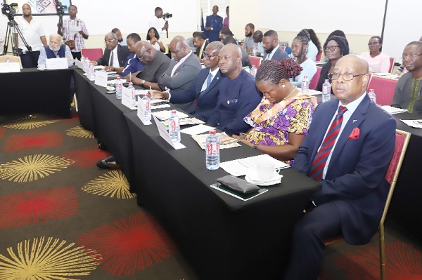 Addressing guests at the 40th anniversary of CUTS International in Accra. Picture: SAMUEL TEI ADANO