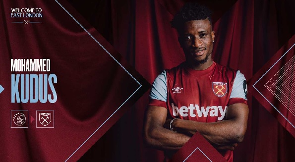 West Ham United confirm the signing of Mohammed Kudus in a £38m deal from Ajax