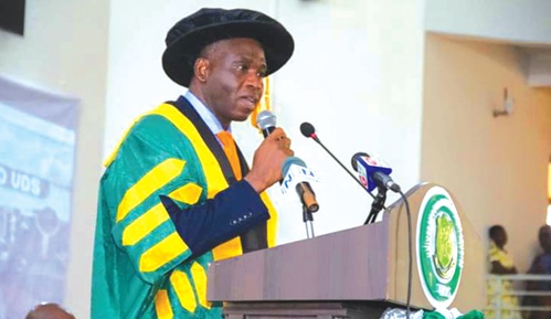 Prof. Seidu Al-Hassan, VC of UDS, speaking at the congregation Prof. Seidu Al-Hassan, VC of UDS, speaking at the congregation