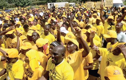 Supporters at the Kumasi City Mall