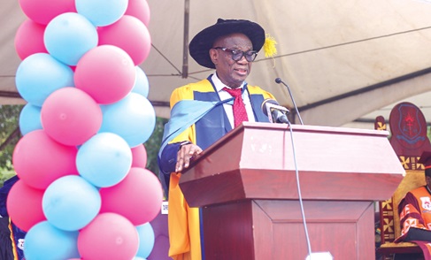Professor Jophus Anamuah-Mensah, former Vice-Chancellor of the Methodist University, addressing the congregation ceremony. Picture: CALEB VANDERPUYE Professor Jophus Anamuah-Mensah, former Vice-Chancellor of the Methodist University, addressing the congregation ceremony. Picture: CALEB VANDERPUYE