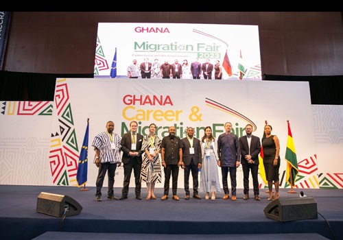 Irchad Razaaly (4th from left), EU Ambassador to Ghana with other dignitaries during the event
