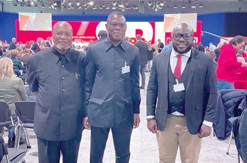 Fifi Kwetey (middle), NDC General Secretary; Alex Segbefia (left), Director, NDC International Relations, and an official of the SPD secretariat in Germany Fifi Kwetey (middle), NDC General Secretary; Alex Segbefia (left), Director, NDC International Relations, and an official of the SPD secretariat in Germany