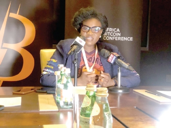 Farida Nabourema, Convener, Africa Bitcoin Conference, addressing the media Bitcoin can transform, accelerate African trade