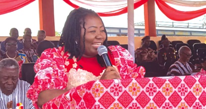 Clara Kowlaga Beeri Kasser-Tee (inset), Lecturer at the University of Ghana School of Law, addressing a section of the students Clara Kowlaga Beeri Kasser-Tee (inset), Lecturer at the University of Ghana School of Law, addressing a section of the students