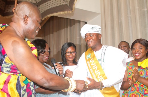 Odeneho Kwafo Akoto III (left), Paramount Chief, Akwamu State, presenting the car keys to Divine Kporha (2nd from left), overall winner. With them is Perpetual Ofori-Ampofo (2nd from left), President, Ghana Registered Nurses and Midwives Association, and other officials.  Picture: ESTHER ADJORKOR ADJEI Odeneho Kwafo Akoto III (left), Paramount Chief, Akwamu State, presenting the car keys to Divine Kporha (2nd from left), overall winner. With them is Perpetual Ofori-Ampofo (2nd from left), President, Ghana Registered Nurses and Midwives Association, and other officials.  Picture: ESTHER ADJORKOR ADJEI