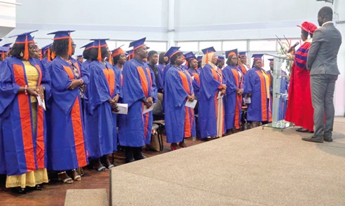 Dr Cecilia Tutu-Danquah (2nd from right), Founder and Principal of TUCEE Institute, sharing a word with the graduands Dr Cecilia Tutu-Danquah (2nd from right), Founder and Principal of TUCEE Institute, sharing a word with the graduands