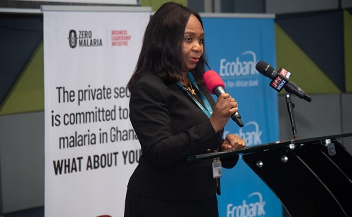 Joan Mensah, acting Managing Director of Ecobank Ghana, speaking at the event