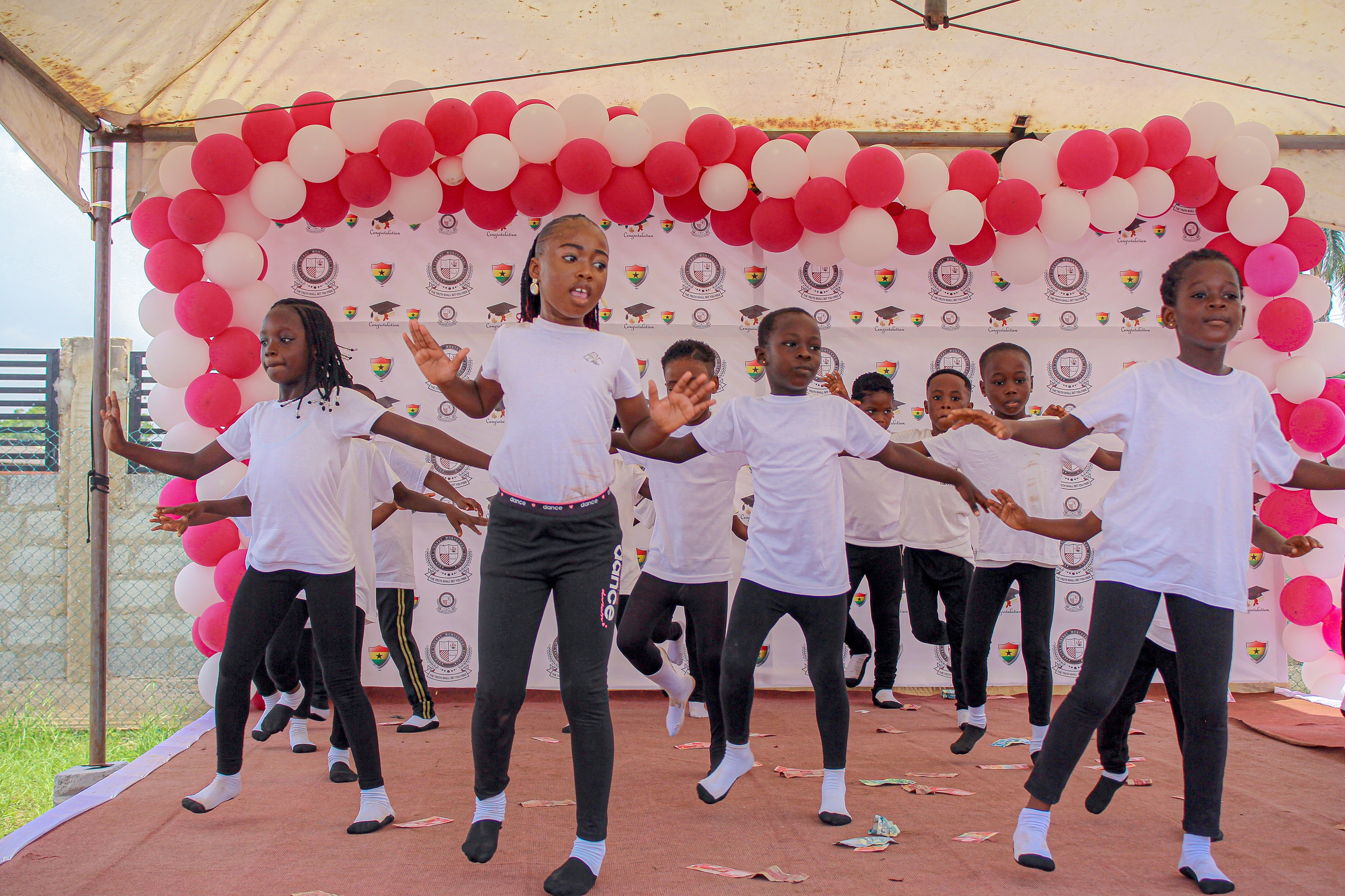 A choreography display by pupils of the Veritas Liberat Montessori School. Schools end term with graduation ceremonies