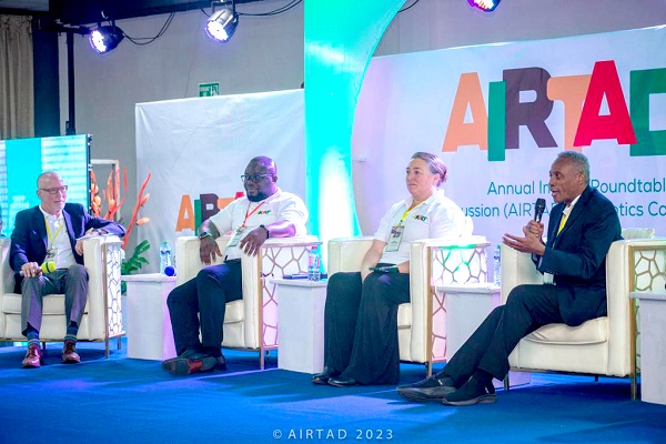 • Japhet Aryiku (right), Executive Director of Helping Africa Foundation, explaining a point during the panel discussions • Japhet Aryiku (right), Executive Director of Helping Africa Foundation, explaining a point during the panel discussions