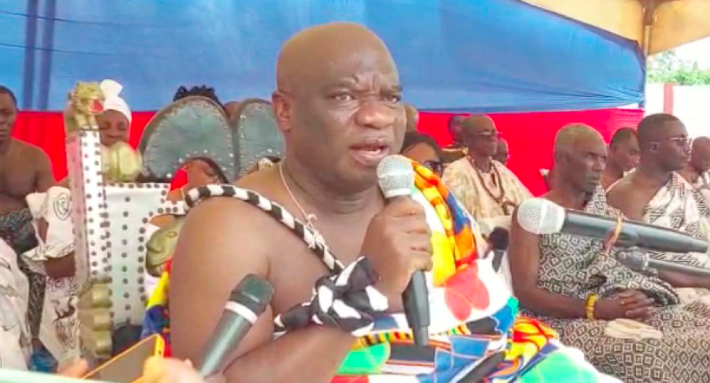 Nana Kodwo Conduah VI, the Omanhen of the Edina Traditional Area, addressing the launch Nana Kodwo Conduah VI, the Omanhen of the Edina Traditional Area, addressing the launch