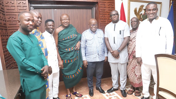 President Akufo-Addo (4th from right) and Barima Sarfo Tweneboah Kodua (4th from left), Paramount Chief of Kumawu, with Ernest Annim (3rd from right), MP-elect for Kumawu, and some members of the Kumawu Traditional Council and NPP executives at the Jubilee House President Akufo-Addo (4th from right) and Barima Sarfo Tweneboah Kodua (4th from left), Paramount Chief of Kumawu, with Ernest Annim (3rd from right), MP-elect for Kumawu, and some members of the Kumawu Traditional Council and NPP executives at the Jubilee House