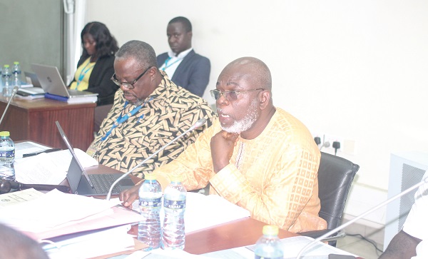 James Klutse Avedzi (right), Chair, Public Accounts Committee (PAC), making some comments at the meeting. With him is Samuel Atta Mills, Vice Chair, PAC. PICTURE: MAXWELL OCLOO James Klutse Avedzi (right), Chair, Public Accounts Committee (PAC), making some comments at the meeting. With him is Samuel Atta Mills, Vice Chair, PAC. PICTURE: MAXWELL OCLOO