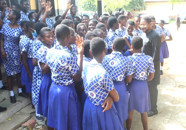 Abdourahamane Diallo (right), Head of Office and Representative of UNESCO to Ghana, interacting with some pupils of the Osu Presbyterian Basic School during the International Day of Education held in Accra. Picture: ESTHER ADJORKOR ADJEI Abdourahamane Diallo (right), Head of Office and Representative of UNESCO to Ghana, interacting with some pupils of the Osu Presbyterian Basic School during the International Day of Education held in Accra. Picture: ESTHER ADJORKOR ADJEI