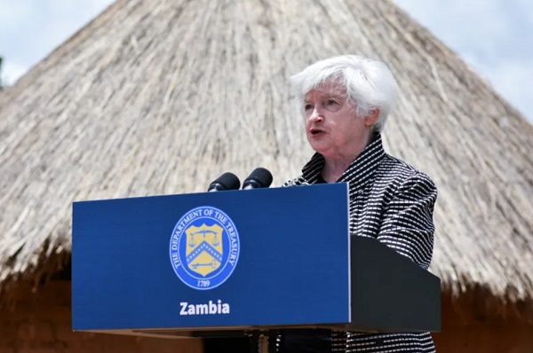 US Treasury Secretary Janet Yellen says &quot;it’s taken far too long&quot; to resolve Zambia's debt issue [Namukolo Siyumbwa/Reuters]