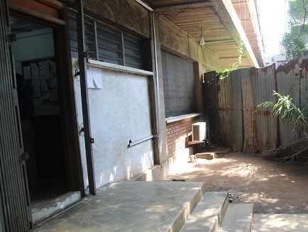 The compound and entrance to the commission get flooded when it rain 