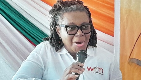 Dr Georgette Barnes Sakyi-Addo (inset), President of Women in Mining Ghana, addressing women in mining at the sub-national policy dialogue in New Abirem Dr Georgette Barnes Sakyi-Addo (inset), President of Women in Mining Ghana, addressing women in mining at the sub-national policy dialogue in New Abirem