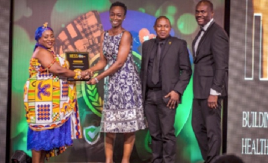 Grace Isaac Aryee (2nd from left), Treasurer, FBNBank Ghana, receiving the award from Nana Awo Ama Sakyibea, Ankobeahemaa, Akropong Aboasa. Looking on are Allen Quaye (2nd from right) and Enoch Vanderpuye (right), both executives of the bank Grace Isaac Aryee (2nd from left), Treasurer, FBNBank Ghana, receiving the award from Nana Awo Ama Sakyibea, Ankobeahemaa, Akropong Aboasa. Looking on are Allen Quaye (2nd from right) and Enoch Vanderpuye (right), both executives of the bank