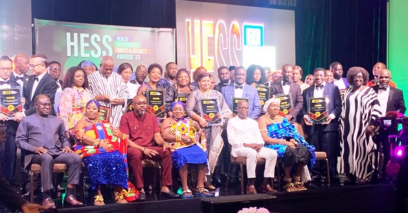 Some of the award winners with the speakers and invited guests after the event