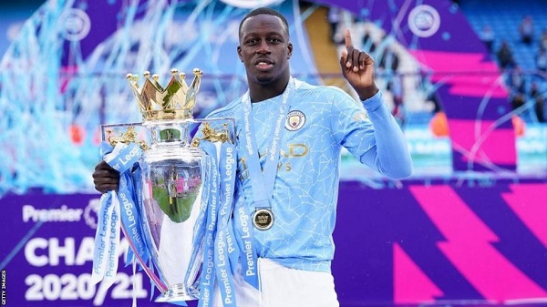 Benjamin Mendy won Premier League titles with Manchester City in 2018, 2019 and 2021 Benjamin Mendy won Premier League titles with Manchester City in 2018, 2019 and 2021