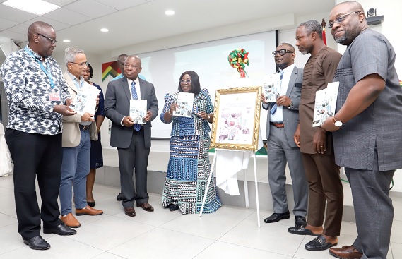 Akosua Frema Osei Opare (4th from left), Chief of Staff, displaying a copy of the National Medical Oxygen Policy Document in Accra. With her are Kwaku Agyeman-Manu (3rd from left), Minister of Health; Dr Patrick Boakye Yiadom (2nd from right), Chairman of the Health Committee of Parliament; Dr Francis Chisaka Kasolo (left), WHO Representative, and other officials. Picture: SAMUEL TEI ADANO Akosua Frema Osei Opare (4th from left), Chief of Staff, displaying a copy of the National Medical Oxygen Policy Document in Accra. With her are Kwaku Agyeman-Manu (3rd from left), Minister of Health; Dr Patrick Boakye Yiadom (2nd from right), Chairman of the Health Committee of Parliament; Dr Francis Chisaka Kasolo (left), WHO Representative, and other officials. Picture: SAMUEL TEI ADANO