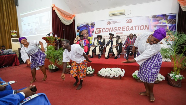 Abibigromma Theatre Group performing the kpanlogo dance Abibigromma Theatre Group performing the kpanlogo dance