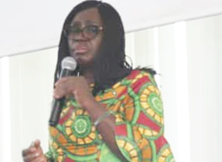 Gifty Twum Ampofo (right), a Deputy Minister of Education, addressing the participants in the event Gifty Twum Ampofo (right), a Deputy Minister of Education, addressing the participants in the event