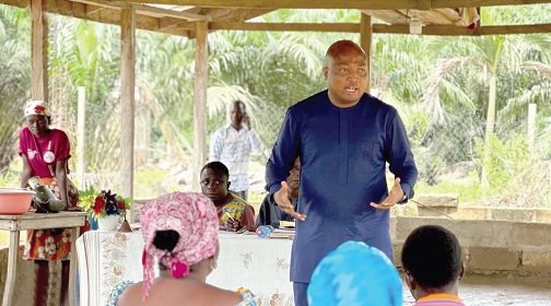 Samuel Okudzeto Ablakwa, NDC MP for North Tongu, interacting with some constituents in Assin North Samuel Okudzeto Ablakwa, NDC MP for North Tongu, interacting with some constituents in Assin North