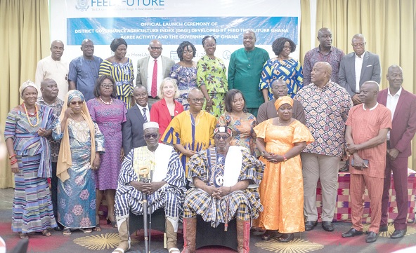 Dr Nana Ato Arthur (arrowed), Head of the Local Government Service, with some of the participants after the luanch of the national District Agricultural Governance Index Dr Nana Ato Arthur (arrowed), Head of the Local Government Service, with some of the participants after the luanch of the national District Agricultural Governance Index