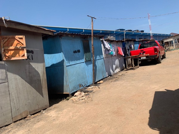 Various wooden structures at Spintex