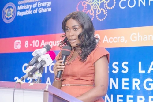 Emelia Akumah, founder and president of the Africa Energy Technology Centre speaking at the launch Emelia Akumah, founder and president of the Africa Energy Technology Centre speaking at the launch