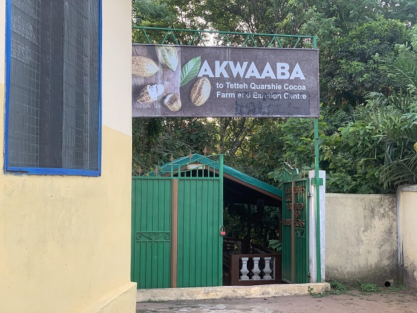 Entrance to the Tetteh Quarshie cocoa farm Entrance to the Tetteh Quarshie cocoa farm