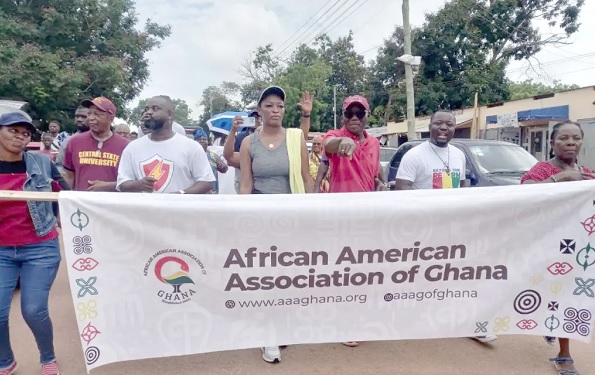 Some members of the African American Association of Ghana embarking on a freedom walk as part of activities to mark the first Juneteenth in Ghana Some members of the African American Association of Ghana embarking on a freedom walk as part of activities to mark the first Juneteenth in Ghana
