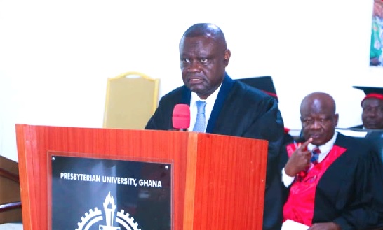 • Prof. Ebenezer Oduro Owusu administering the matriculation oath to the students • Prof. Ebenezer Oduro Owusu administering the matriculation oath to the students