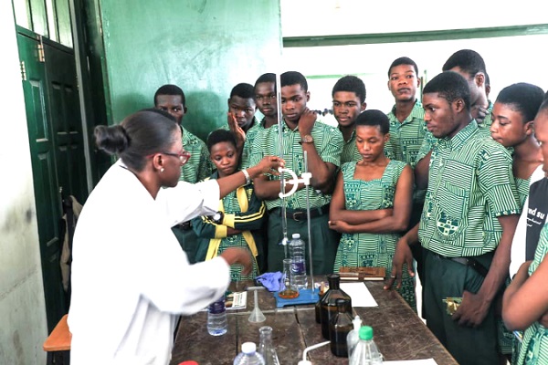 • Some students of the Christian Methodist SHS being taken through one of the sessions • Some students of the Christian Methodist SHS being taken through one of the sessions