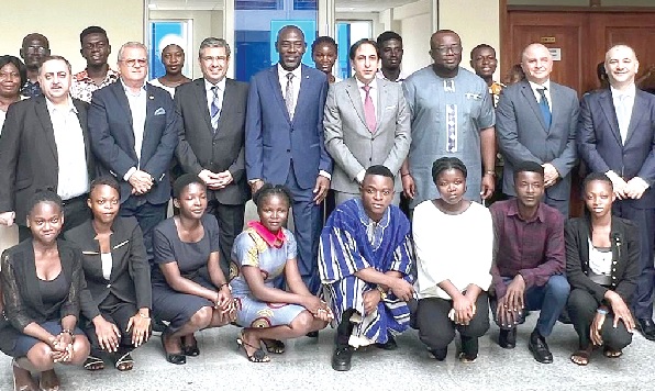 • Lebanese ambassador with beneficiaries • Lebanese ambassador with beneficiaries