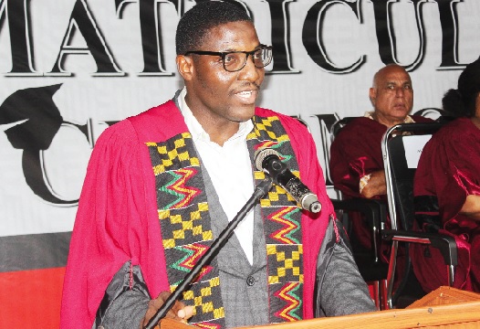 • Dr Richmond Acquah-Coleman, Director of Student Affairs, delivering his address