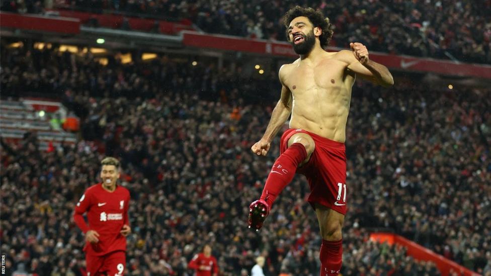 Mohamed Salah scored his 128th and 129th goals in the Premier League for Liverpool Mohamed Salah scored his 128th and 129th goals in the Premier League for Liverpool