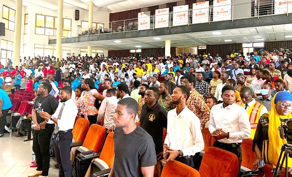 • Sandra Amarquaye (inset), Communications Director of Karpowership Ghana, addressing the event • Sandra Amarquaye (inset), Communications Director of Karpowership Ghana, addressing the event