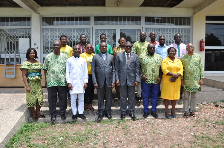 Rev Dr Agbeko (fourth left) and Mr Buthelezi (third right) with some executive members of the EPCG and members of OMSU after the MOU. Appointment of Mawuli School headmaster, EPCG, OMSU sign MOU