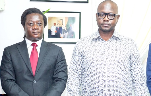 •Francis Asenso-Boakye (right), Minister of Works and Housing, with Michael O’Grantson-Agyapong (left), CVEO of SuCasa Properties •Francis Asenso-Boakye (right), Minister of Works and Housing, with Michael O’Grantson-Agyapong (left), CVEO of SuCasa Properties