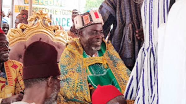 • Yagbonwura Bi-Kunuto Jewu Soale I, the new Overlord of the Gonja Kingdom, at the coronation ceremony at Damongo in the Savanna Region • Yagbonwura Bi-Kunuto Jewu Soale I, the new Overlord of the Gonja Kingdom, at the coronation ceremony at Damongo in the Savanna Region
