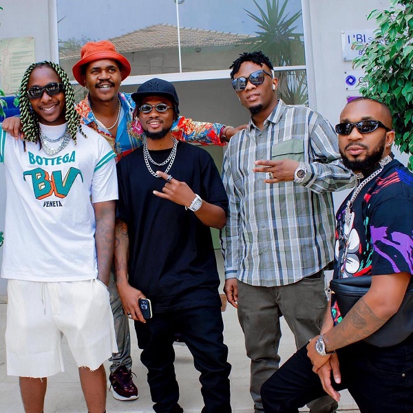 JJ Gonami (third from left) and some of the other acts he featured with in Senegal JJGonami