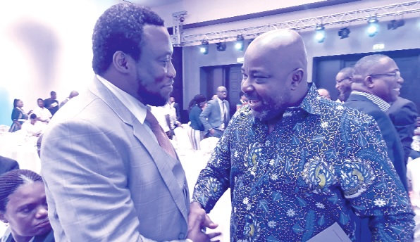 • Michael Okyere Baafi (right), Deputy Minister of Trade and Industry, in a chat with Dr Sam Ankrah, President of the Africa Investment Group and Chairman of the Planning Committee of the summit • Michael Okyere Baafi (right), Deputy Minister of Trade and Industry, in a chat with Dr Sam Ankrah, President of the Africa Investment Group and Chairman of the Planning Committee of the summit