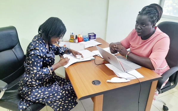 • Dr Efua Commeh (right), acting Programme Manager of Non-Communicable Diseases of the Ghana Health Service, speaking with Daily Graphic’s Augustina Tawiah • Dr Efua Commeh (right), acting Programme Manager of Non-Communicable Diseases of the Ghana Health Service, speaking with Daily Graphic’s Augustina Tawiah