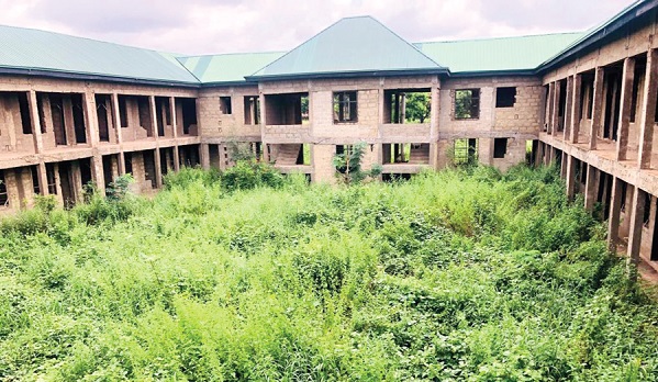 A 400-bed capacity hostel abandoned at the Bagabaga College of Education Tackling infrastructure deficits in colleges of education