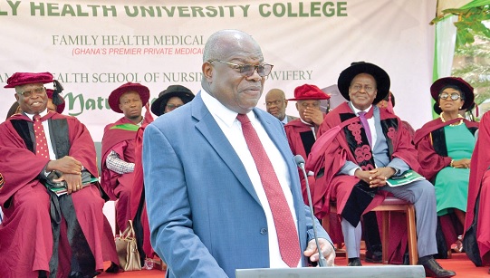 Professor Ernest Aryeetey, a former Vice-Chancellor of the University of Ghana, speaking at the ceremony Professor Ernest Aryeetey, a former Vice-Chancellor of the University of Ghana, speaking at the ceremony