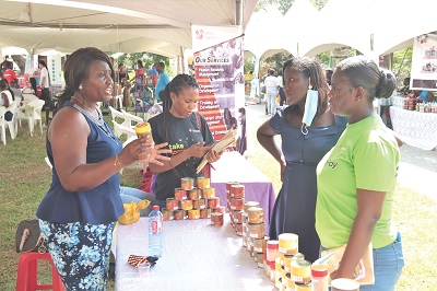 FlasHback: An exhibitor marketing some spices to customers during the Graphic/Access Bank SME fair in Accra FlasHback: An exhibitor marketing some spices to customers during the Graphic/Access Bank SME fair in Accra