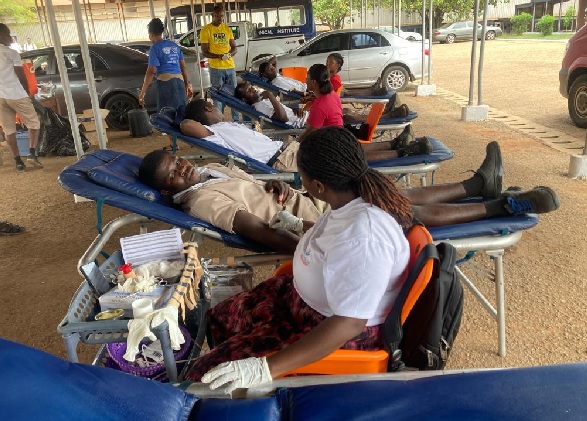 Some of the donors being attended to during the exercise Some of the donors being attended to during the exercise